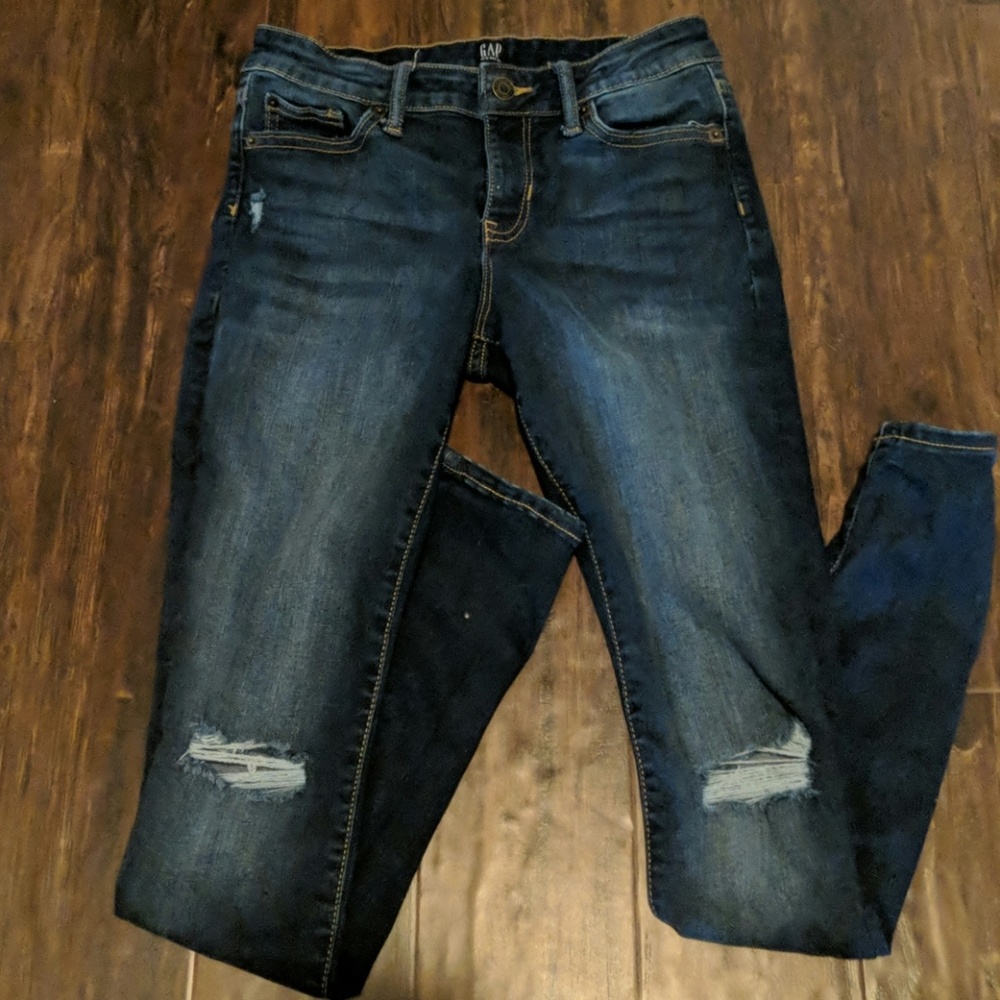 Distressed gap jeans